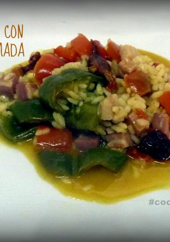 Una foto de Arroz meloso con panceta ahumada