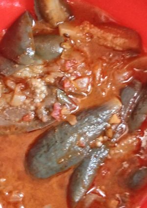 A picture of Spicy brinjal veg.