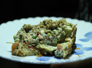 A picture of Chicken, egg and mixed veg casserole.