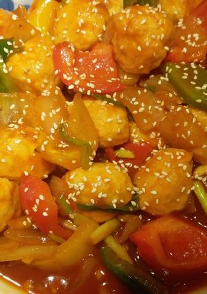 Foto resep Asam manis bola ayam ikan