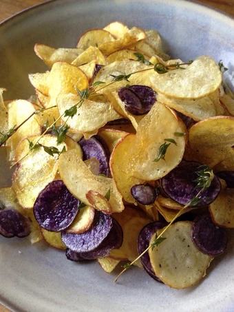 Recipe Homemade herb-fried potato chips the Delicious Perfect