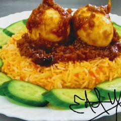 A picture of Egg biryani.
