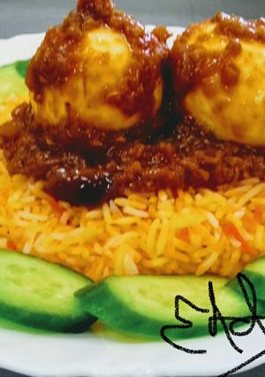 A picture of Egg biryani.