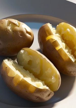 Una foto de Cocer patatas en el microondas