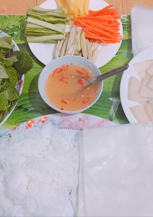 Hình của món Bánh tráng cuốn thịt heo.