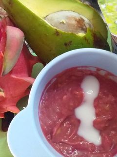 Foto resep Mpasi Alpukat+Buah naga+Yogurt
