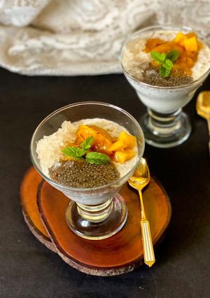 A picture of Healthy Chia, Gond Katira & Mango Parfait.