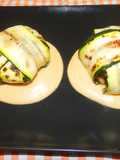 Paquetes de calabacín y mejillones
