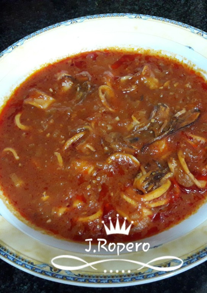 Una foto de 🦑🦑calamares salsa🦑🦑