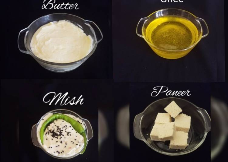 Simple Way to Prepare Ultimate How to make Butter,Ghee,paneer &amp; Mish from Cream or Malai?