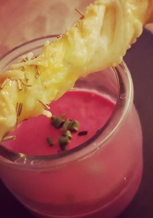 Une photo de Verrine betterave et fromage frais
