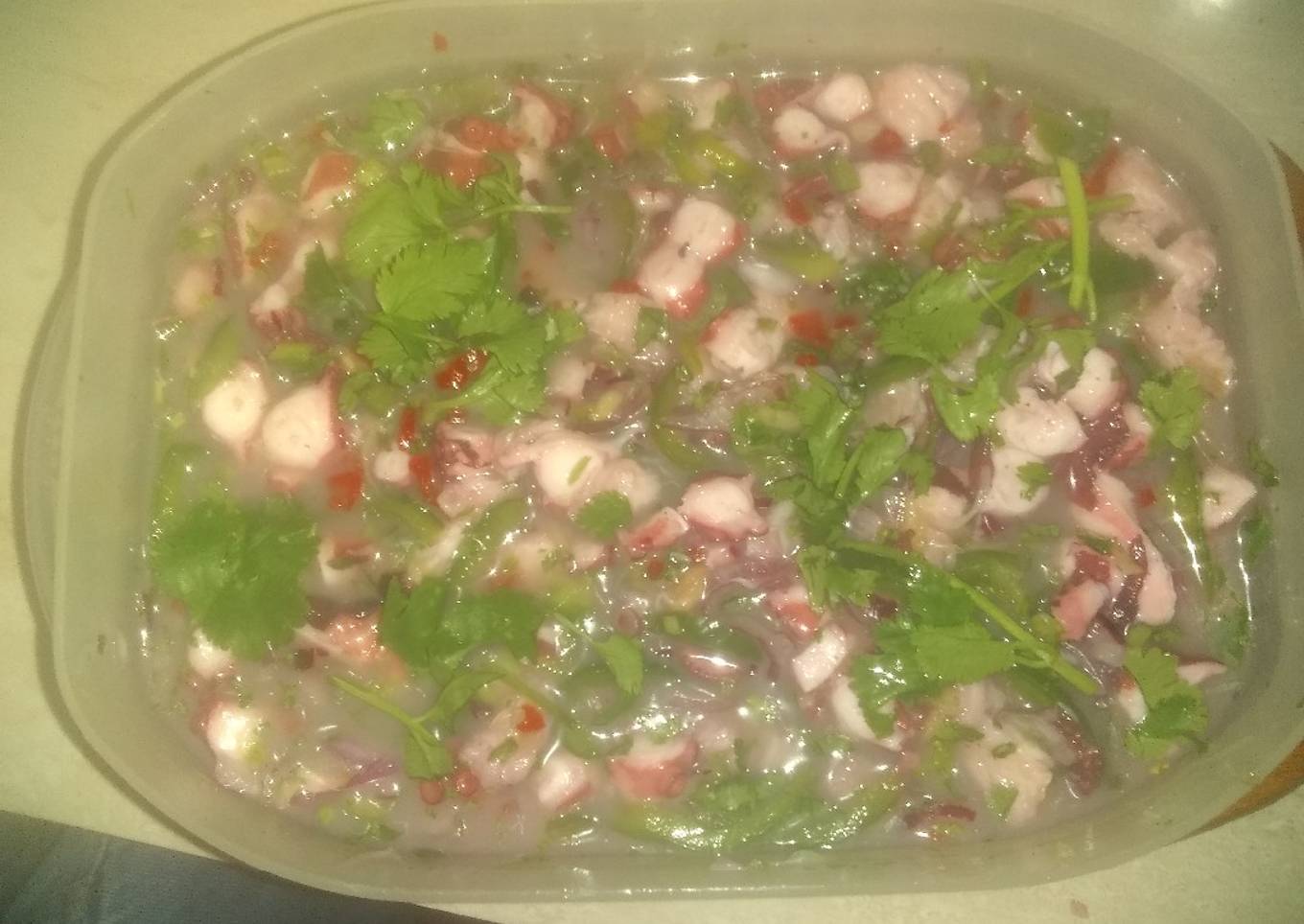 Ceviche mixto de pulpo y mero