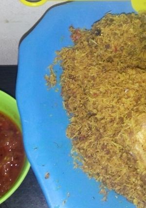Foto resep Ayam Srundeng Sambel tomat Lalap timun