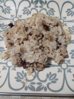 Una foto de Arroz con ternera y arándanos rojos sin sal