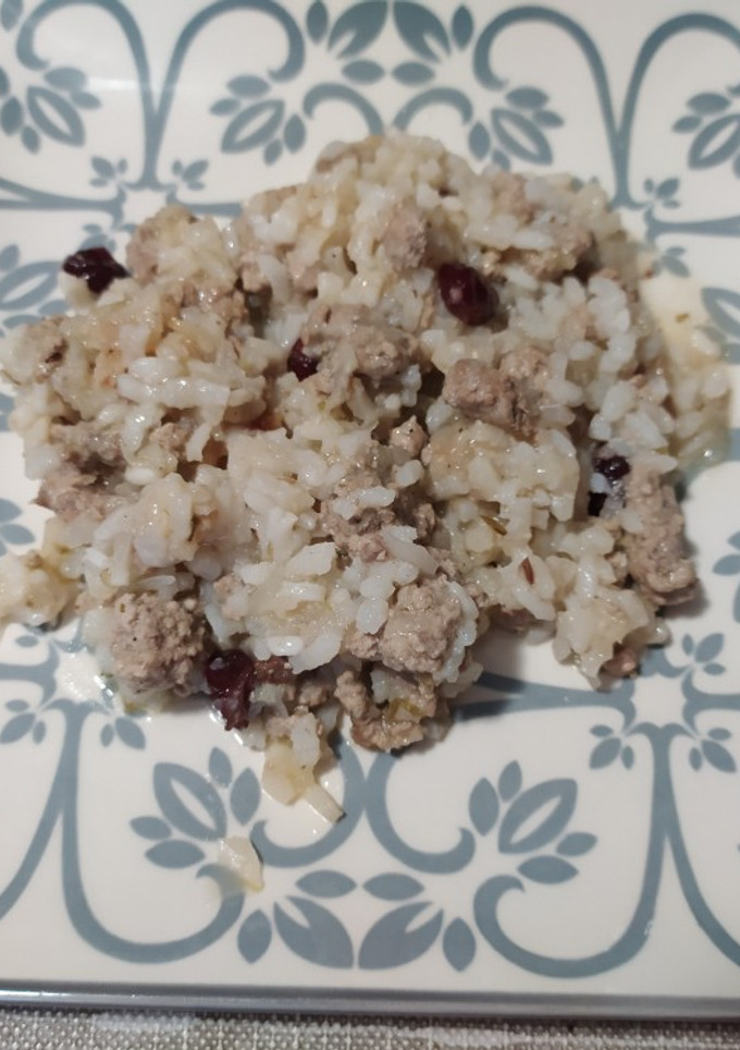 Una foto de Arroz con ternera y arándanos rojos sin sal