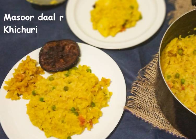 Simple Way to Prepare Perfect Masoor daal r Khichdi/ Rice and red lentil porridge