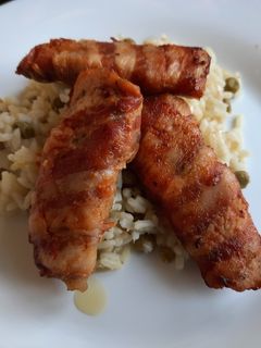 Baconbe tekert csirkemell falatok recept fotója
