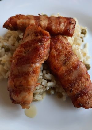 Baconbe tekert csirkemell falatok recept fotója