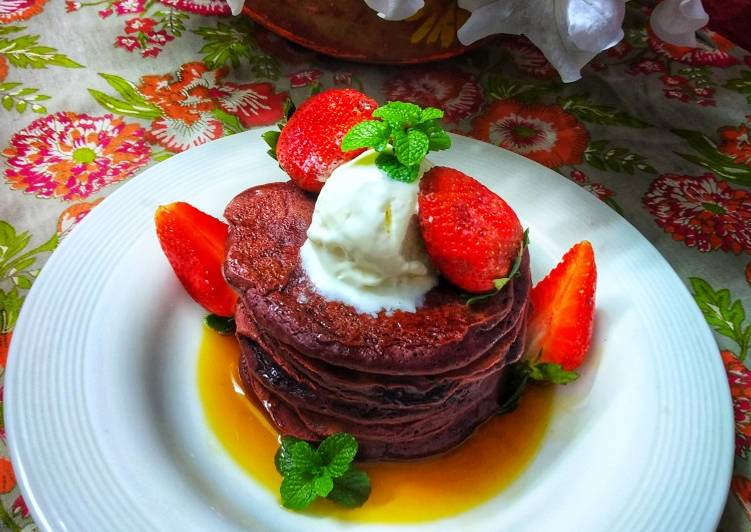 Steps to Make Favorite Red velvet Pancake