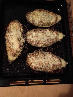 Una foto de Berenjenas rellenas de carne