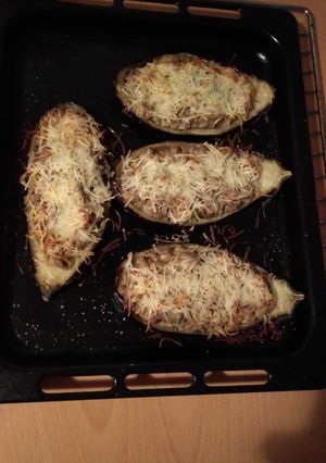 Una foto de Berenjenas rellenas de carne