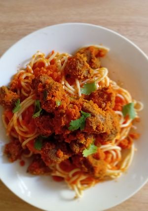 A picture of Vegan Red Spaghetti.