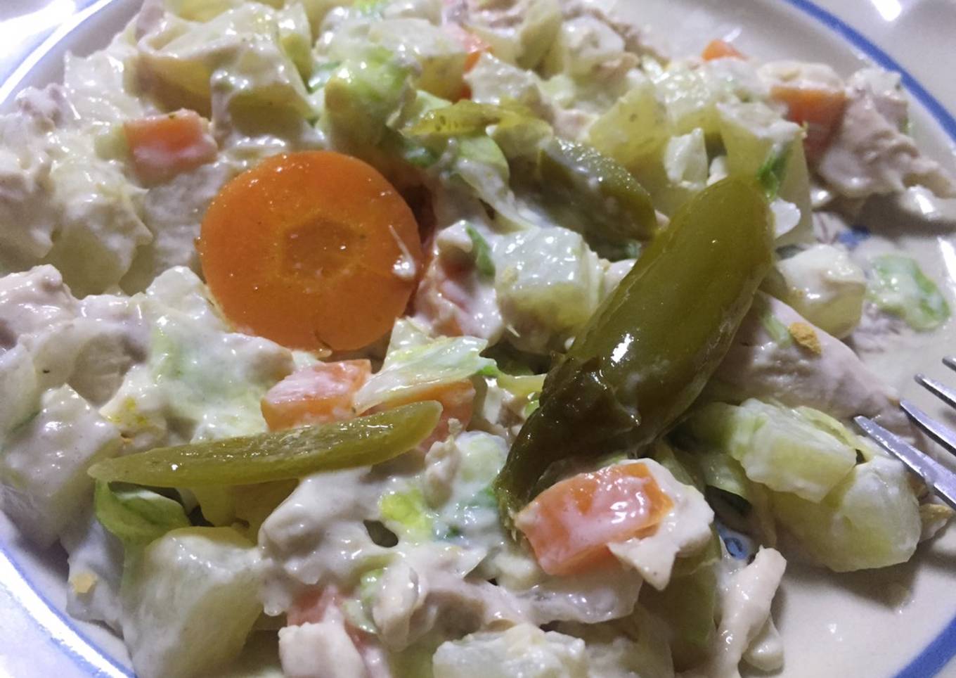 Ensalada de pollo con papa