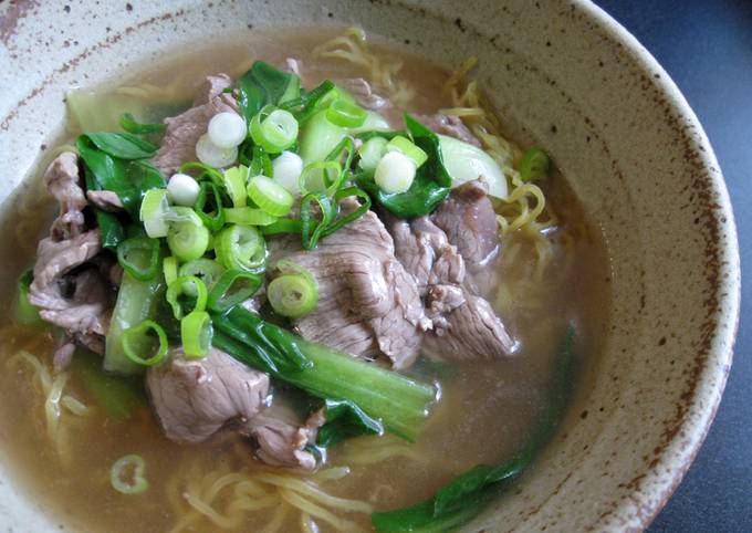 Simple Way to Prepare Perfect Beef &amp; Bok Choy Ramen Soup