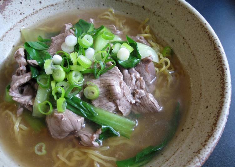 Beef &amp; Bok Choy Ramen Soup