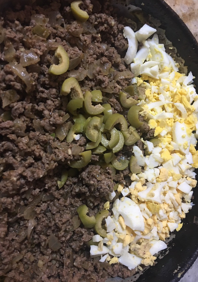 Una foto de Relleno con carne picada magro