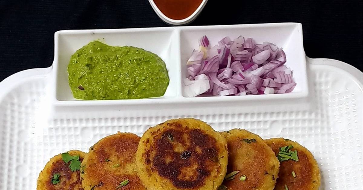 Chana dal &soya chunks tikki /pettis (Roasted) Recipe by Sneha Patel ...