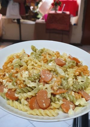 Foto resep Fussili carbonara tanpa keju