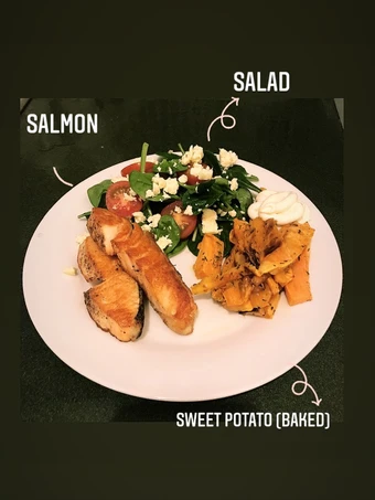 Recipe Triple S (salmon, sweet potato, salads) the Delicious Tasty