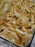 Penne recheado de muçarela ao molho bechamel