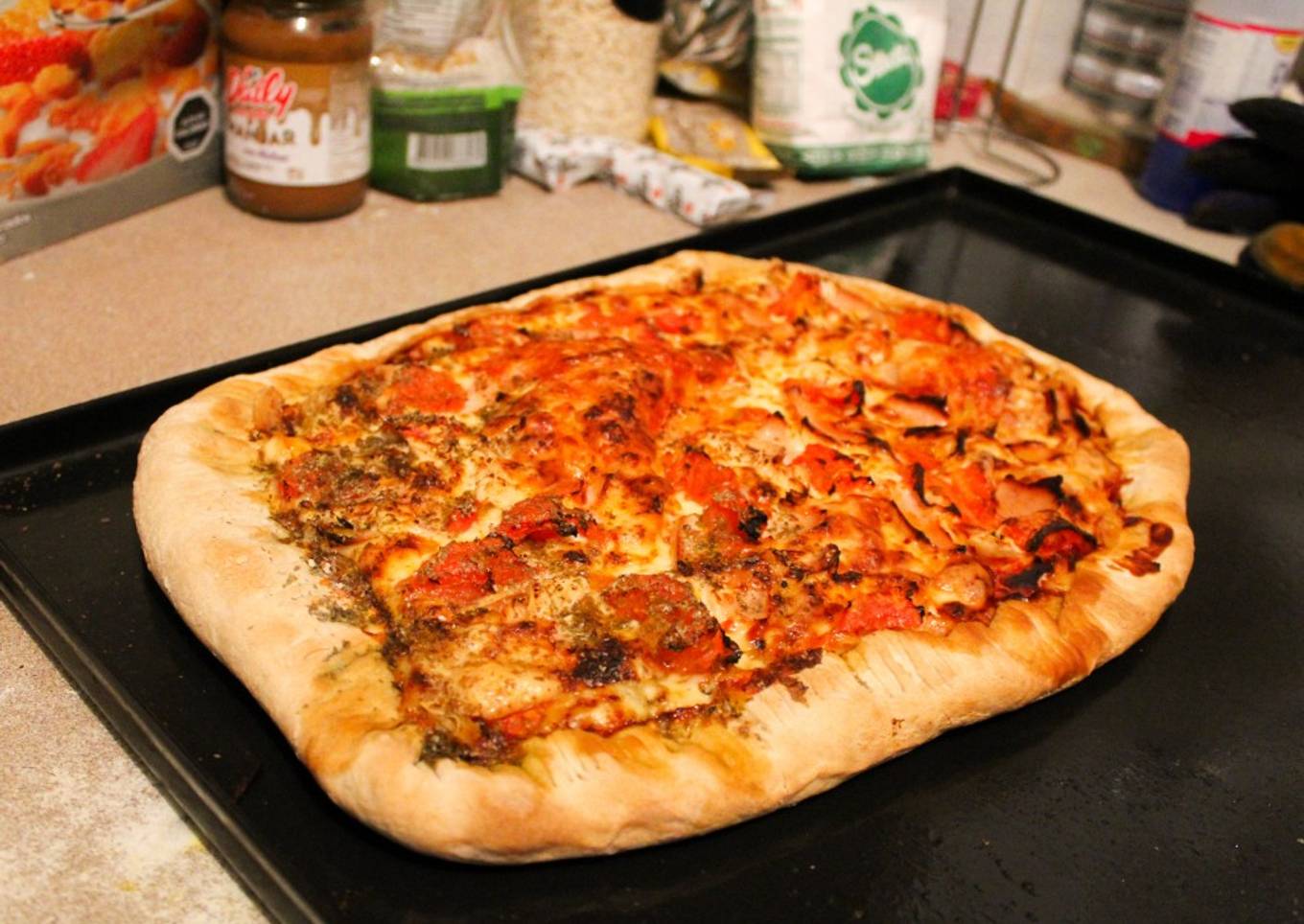 Pizza con orillas de queso