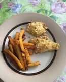 Fish and chips with polenta fries