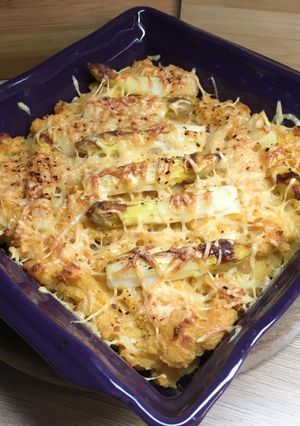 Une photo de Polenta crémeuse gratinée aux asperges