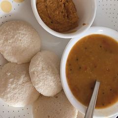 A picture of Idli sambar.