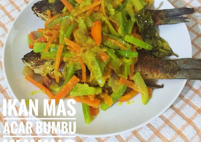 Resep Ikan Mas Acar bumbu kuning yang Menggugah Selera