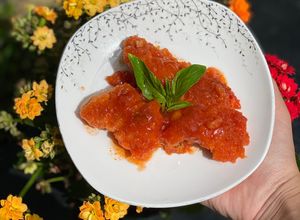 Hình của món Cá lóc chiên xù sốt chua ngọt cho bé.