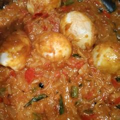 A picture of Kerala style egg curry.