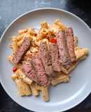 Steak and Italian pasta