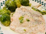 A picture of brussel sprouts frozen