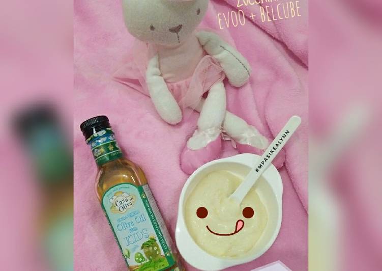 Resep Mpasi bubur saring zucchini evoo + belcube, Enak