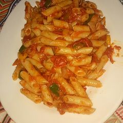 A picture of Red sauce pasta recipe#ramzan special.