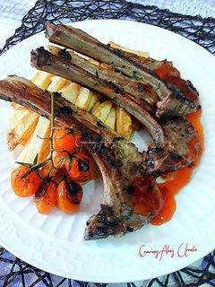 Una foto de Chuletas de cordero marinados a la plancha
