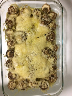 Una foto de Solomillo de pavo con champiñones y queso