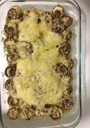 Una foto de Solomillo de pavo con champiñones y queso