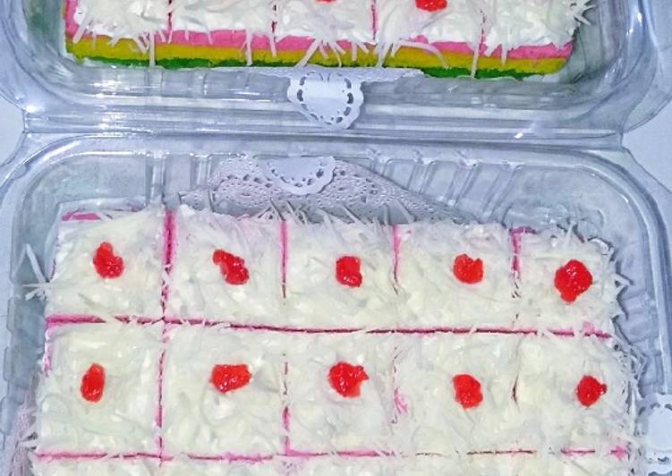 Resep Rainbow cake (bolu pelangi) Anti Gagal
