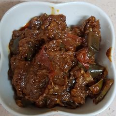 Sweet and sour brinjal A picture of Sweet and sour brinjal.